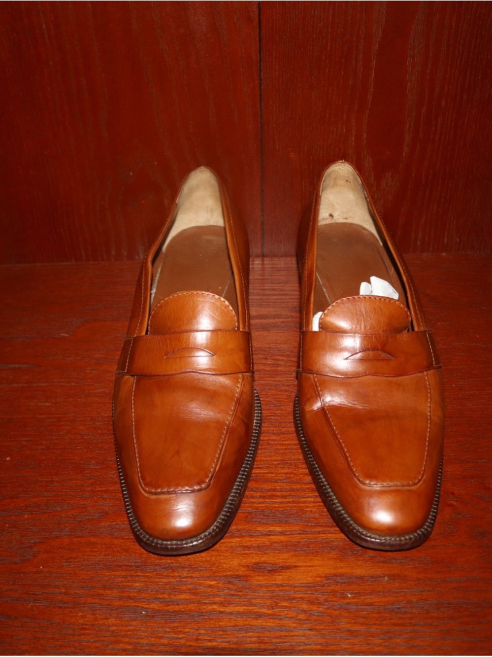 Ralph Lauren Men's Leather Penny Loafers in Cognac Brown